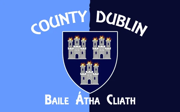 Vlag County Dublin is een graafschap van Ierland — Stockfoto