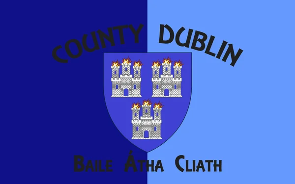 Vlag County Dublin is een graafschap van Ierland — Stockfoto