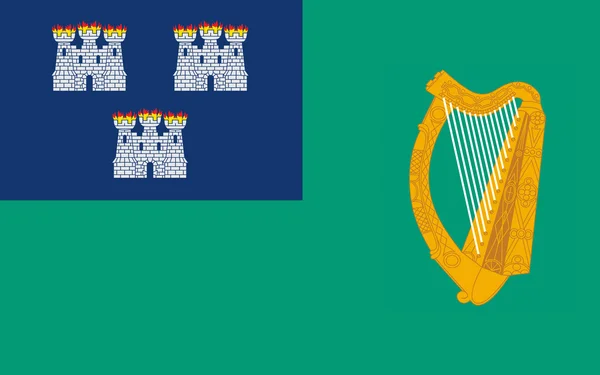 Vlag van Dublin is de hoofdstad en grootste stad van Ierland — Stockfoto