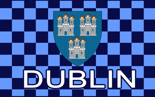 Bandiera di Dublino è la capitale e la più grande città d'Irlanda — Foto Stock