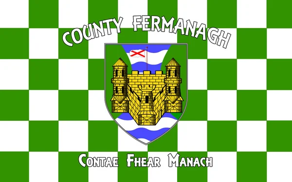 Vlag van County Fermanagh in Noord-Ierland — Stockfoto