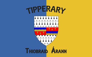 Flag of County Tipperary is a county in Ireland clipart