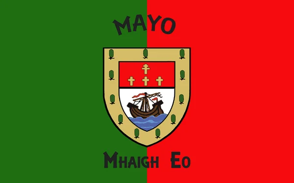 Vlajka hrabství Mayo je hrabství v Irsku — Stock fotografie
