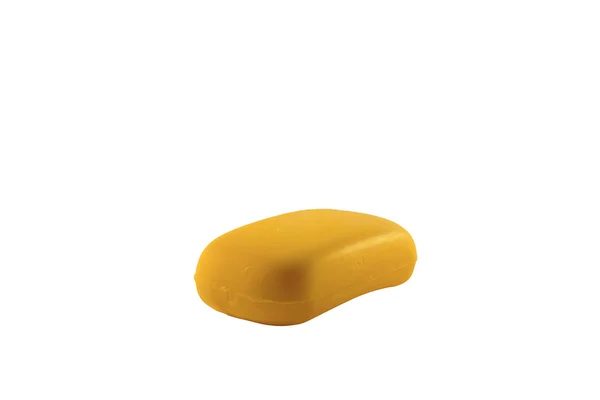 Tvål gul isolerade — Stockfoto