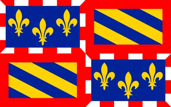 Burgundská vlajka region východní a střední Francie — Stock fotografie