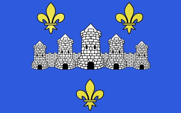 Chateau-Thierry, Franciaország zászlaja — Stock Fotó