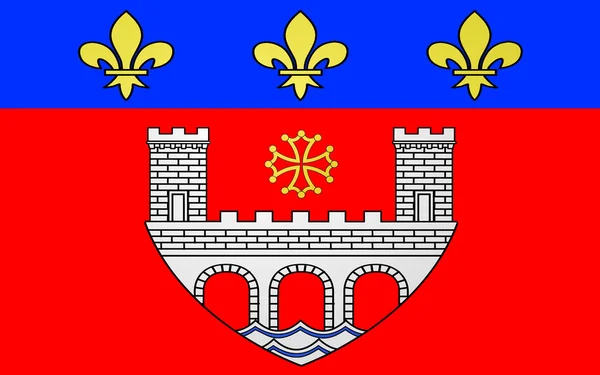 Flaga Villefranche-de-Rouergue, Francja — Zdjęcie stockowe