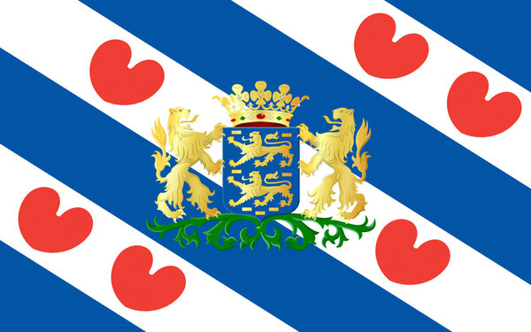Flag of Friesland of Netherlands