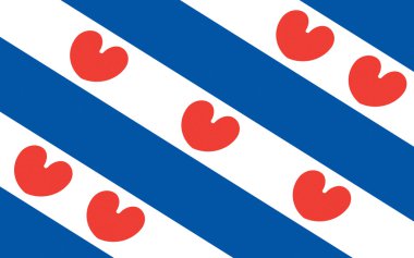 Flag of Friesland of Netherlands clipart