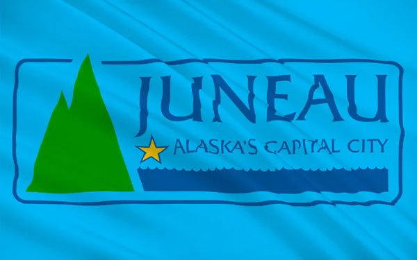 Juneau, Alaska, Amerikai Egyesült Államok fővárosa zászlaja — Stock Fotó