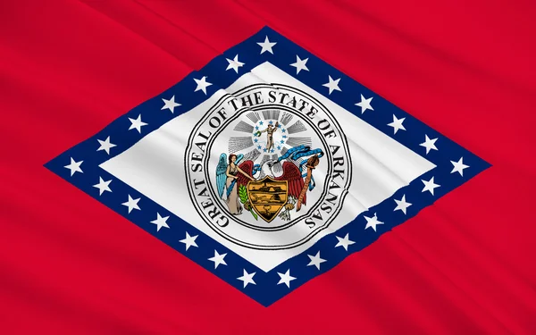 Arkansas, Amerikai Egyesült Államok zászlaja — Stock Fotó