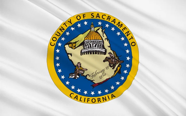 Sacramento County, California, Amerikai Egyesült Államok zászlaja — Stock Fotó