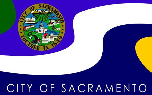 Sacramento, Kalifornia, Egyesült Államok zászlaja — Stock Fotó