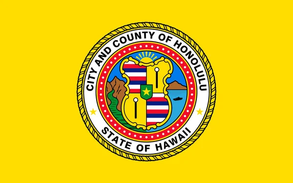 Flagge von Honolulu - Stadt auf der Insel Oahu, hawaiianischer Archipel, — Stockfoto