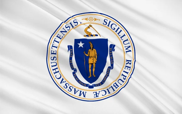 アメリカ合衆国マサチューセッツ州の旗 — ストック写真