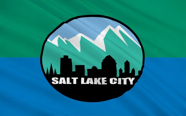 Salt Lake City, Utah, Amerikai Egyesült Államok zászlaja — Stock Fotó