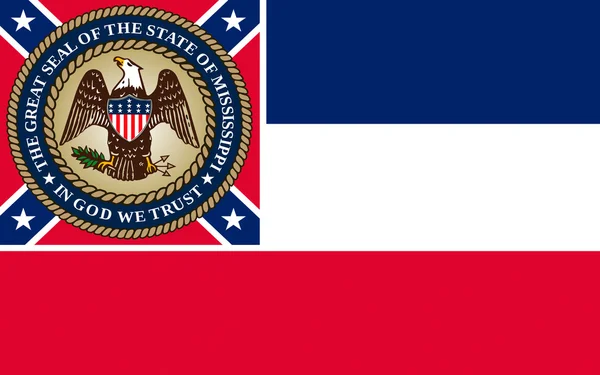 Флаг Миссисипи, США — стоковое фото