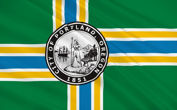 Portland, Oregon, Amerikai Egyesült Államok zászlaja — Stock Fotó