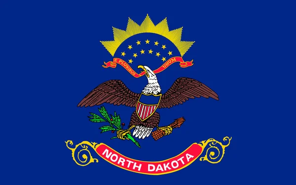 Flaga stanowa Dakoty Północnej, Stany Zjednoczone Ameryki — Zdjęcie stockowe