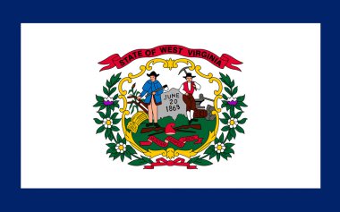 Flag of West Virginia, USA clipart