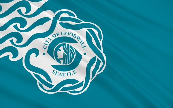 Flagge von Seattle in Washington, Vereinigte Staaten — Stockfoto