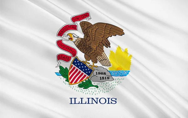 Illinois, Amerikai Egyesült Államok zászlaja — Stock Fotó