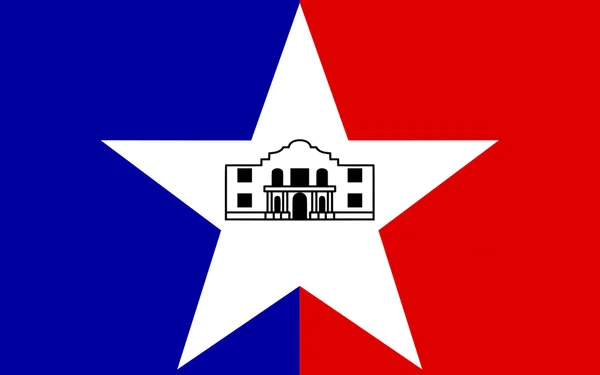 米国テキサス州サンアントニオ市の旗 — ストック写真