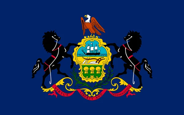 美国宾夕法尼亚州的旗子 — 图库照片