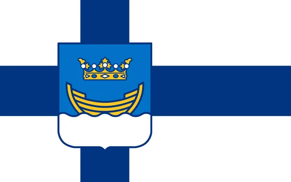 Vlajka Helsinky, Finsko — Stock fotografie