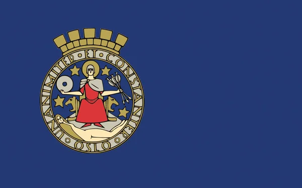Oslo, Norvégia zászlaja — Stock Fotó