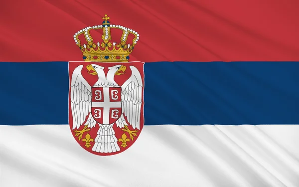 塞尔维亚的旗子 — 图库照片