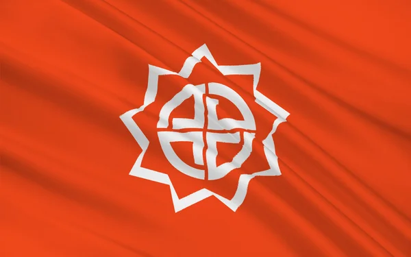 Флаг Фукусимы - столица префектуры Фукусима, J — стоковое фото