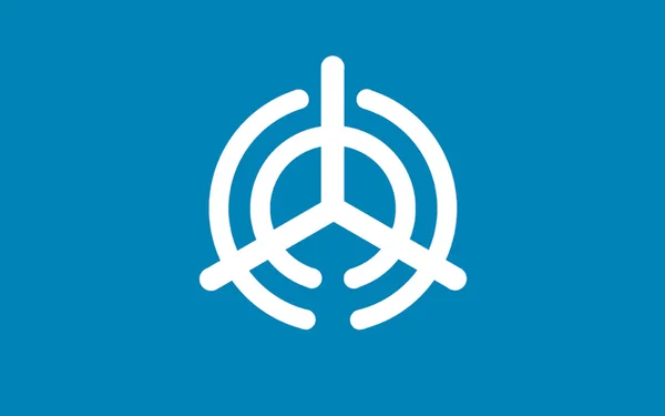 Oita zászlaja a japán Oita prefektúra fővárosa — Stock Fotó