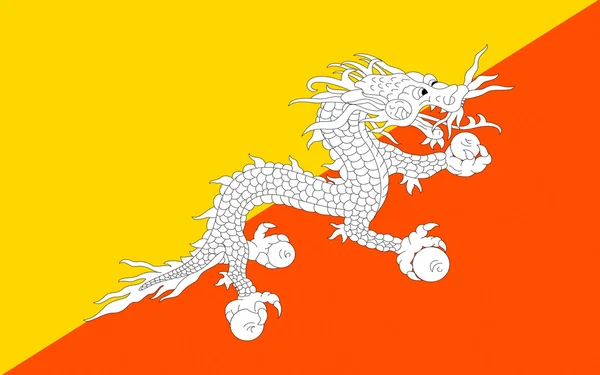 Flagge des Königreichs von Bhutan — Stockfoto