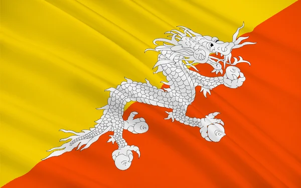 Vlag van Koninkrijk bhutan — Stockfoto