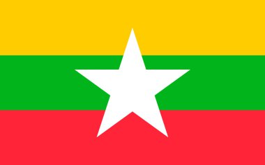 Bir Myanmar - Burma Birliği Cumhuriyeti bayrağı