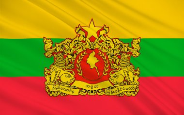 Bir Myanmar - Burma Birliği Cumhuriyeti bayrağı