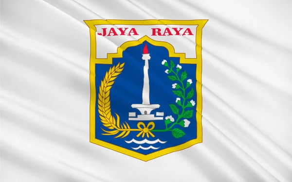 Vlag van Jakarta, Indonesië — Stockfoto