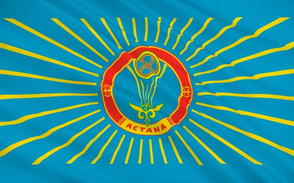 国旗的阿斯塔纳，哈萨克斯坦 — 图库照片