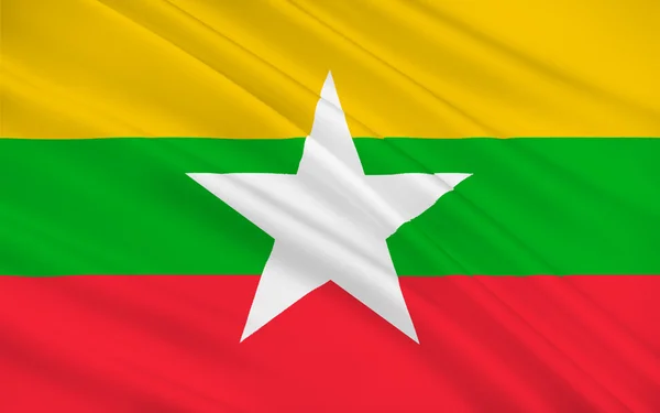 Az Unió Mianmar - Burma Köztársaság zászlaja — Stock Fotó