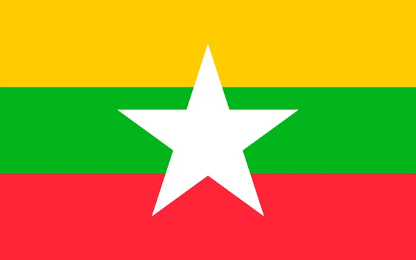 Flaga Republiki Związku Myanmar - Birma — Zdjęcie stockowe