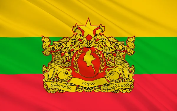 Flagge der Republik der Union der Myanmaren - Burma — Stockfoto