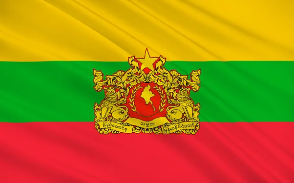 缅甸-缅甸联邦共和国的旗帜 — 图库照片