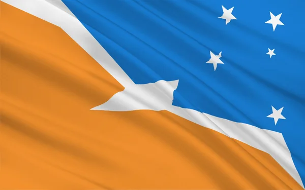 Vlajka Tierra del Fuego je provincie v Argentině — Stock fotografie