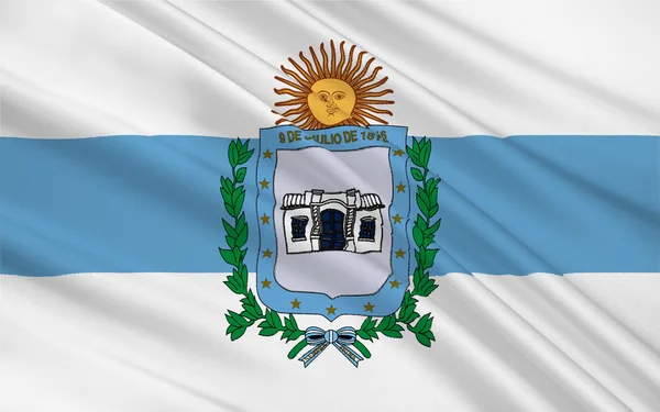 Flag of San Miguel de Tucuman is the capital of Tucuman is a pro — Stock Photo, Image