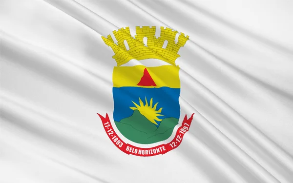 Flaga miasta Belo Horizonte w – Miasto i gmina w Brazylii, w stanie Minas Gerais — Zdjęcie stockowe