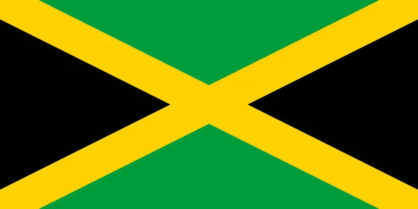 Flaga Jamajki Jest Krajem Wyspiarskim Położonym Morzu Karaibskim Ilustracja Wektora — Wektor stockowy