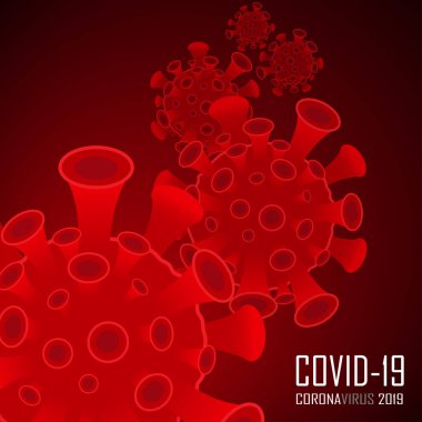 Arkaplan 19 koronavirüs enfeksiyonu mikrobu. Vektör illüstrasyonu