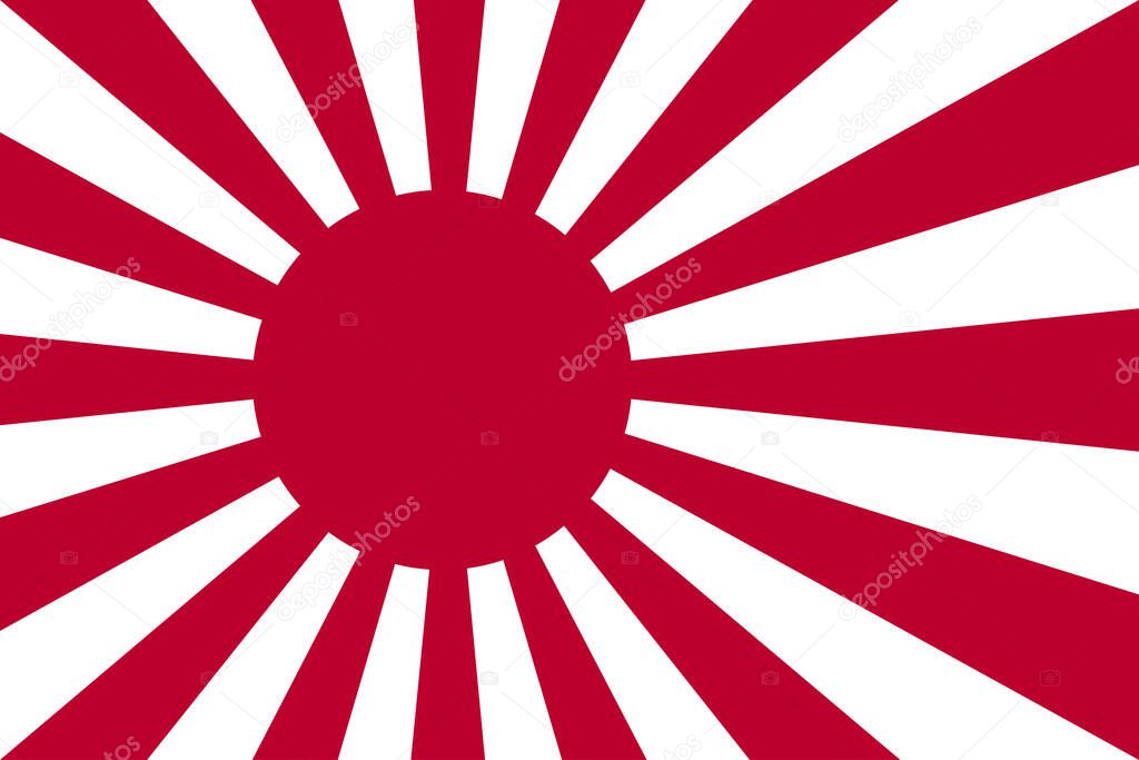 Flag of Rising Sun Flag symbolizes the sun as the Japanese national flag does. Vector illustration
