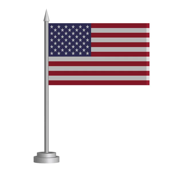 Flag Usa Flagpole Stands Table Vector Illustration — Stock Vector